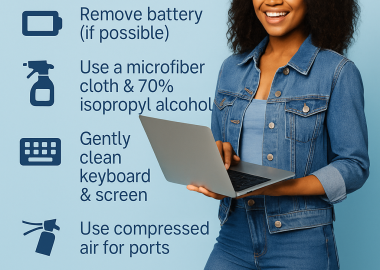 how to clean your laptop safely