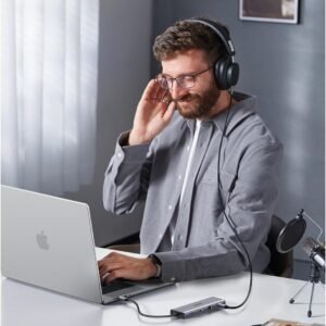 UGREEN USB-C 10-in-1 Docking Station with 4K HDMI and VGA, 1Gbps Ethernet, 100W PD, 3 USB 3.0 Ports, 3.5mm Audio Jack, SD/TF Card Slots, Multi Adapter