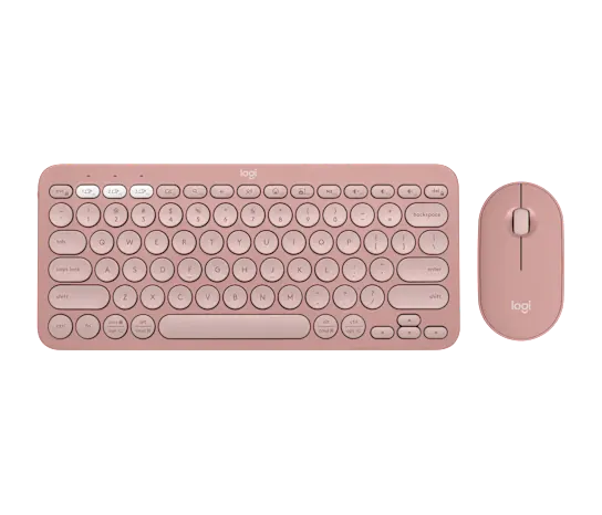 LOGITECH Pebble 2 Combo Wireless Keyboard and Mouse Tonal Rose